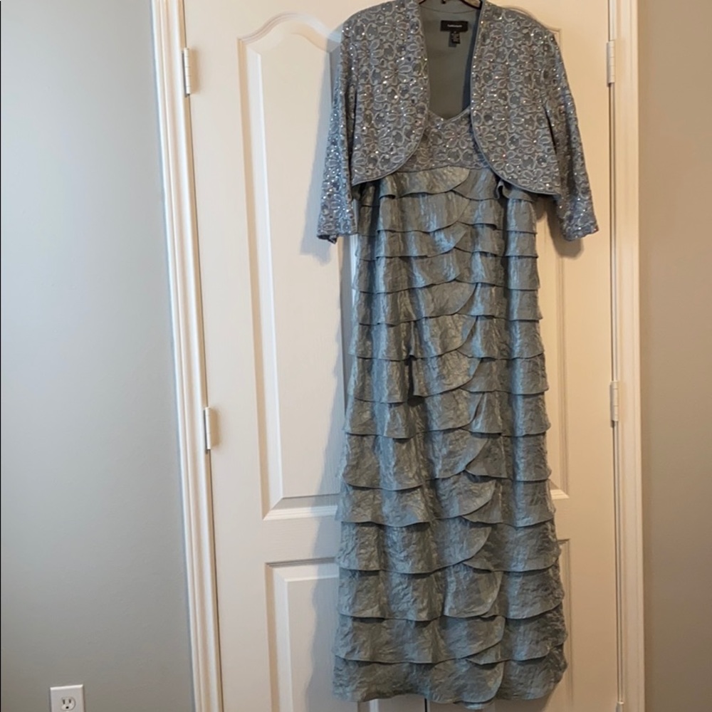 R&M Richards Gray/Sparkly Mother of Bride Dress
